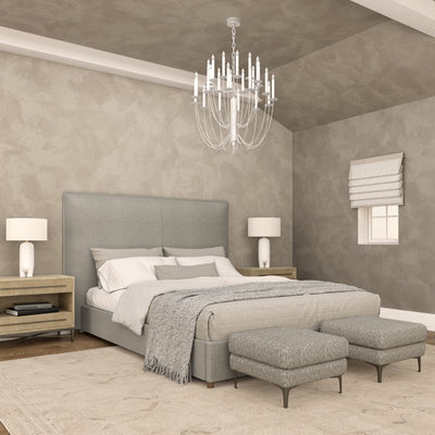 Mansfield Panel Bed - Silver Streak Crushed Velvet