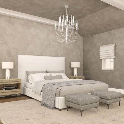 Mansfield Panel Bed - Blanc Plush Velvet