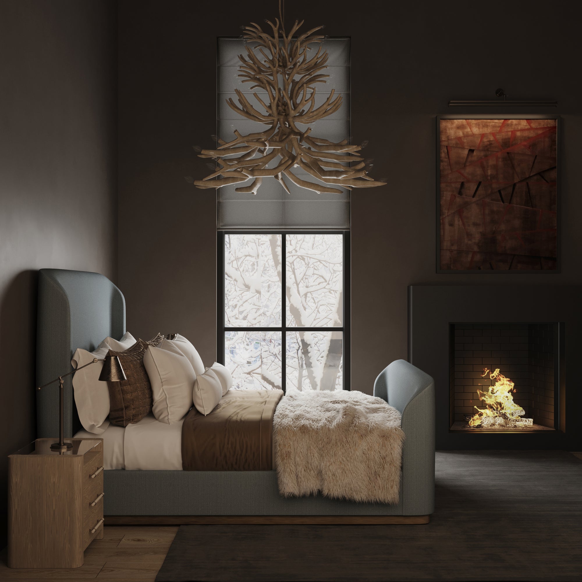 Barrow Shelter Bed w/ Footboard - Haze Basketweave