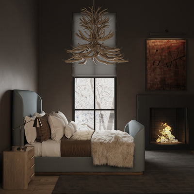 Barrow Shelter Bed w/ Footboard - Haze Plush Velvet