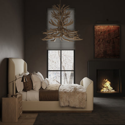 Barrow Shelter Bed w/ Footboard - Oyster Crushed Velvet