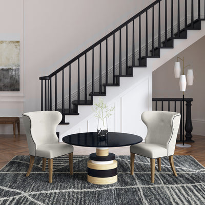 Nina Dining Chair - Alabaster Pebble Weave Linen