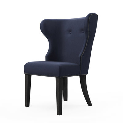 Nina Dining Chair - Blue Print Plush Velvet