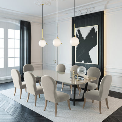 Caitlyn Dining Chair - Oyster Pebble Weave Linen