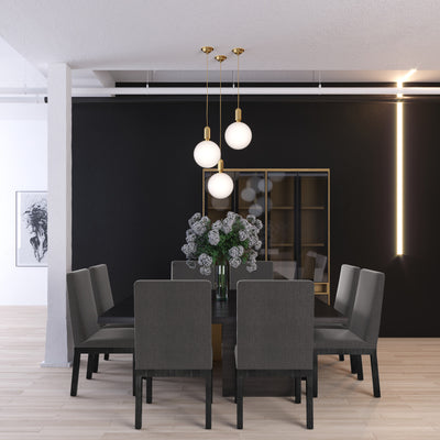 Aleksandar Dining Chair - Graphite Crushed Velvet