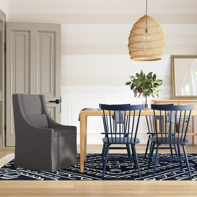 Serena Dining Chair - Graphite Box Weave Linen