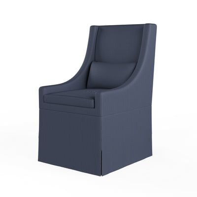 Serena Dining Chair - Blue Print Box Weave Linen