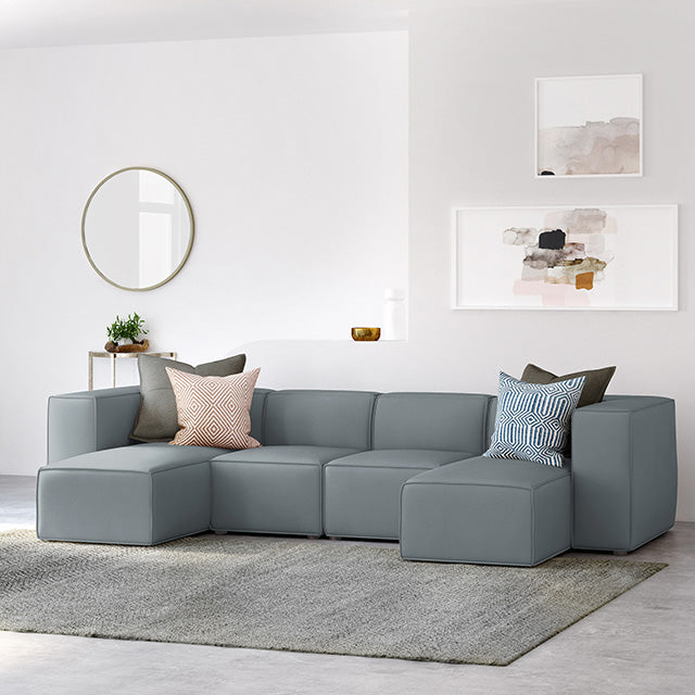 Sectional in a white room