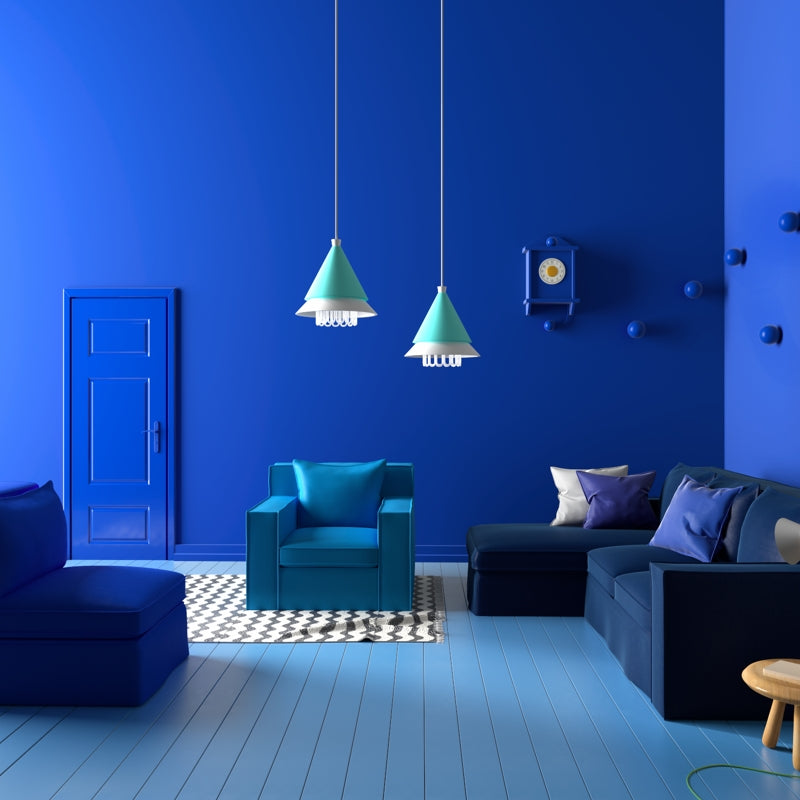 Shop by Size - Image of Blue Furniture in a Blue Room
